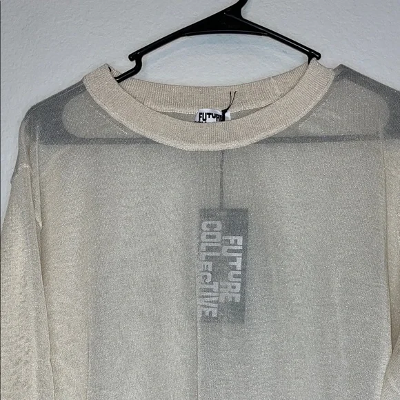 Future Collective Women's Cream Sheer Blouse (NEW)✨ - Picture 6 of 11